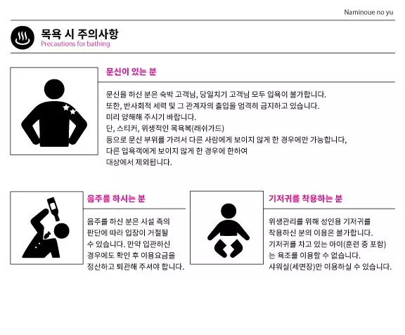 호텔 SANSUI 나하 목욕 시 주의사항